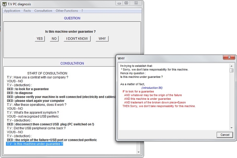Dialogue PC diagnosis